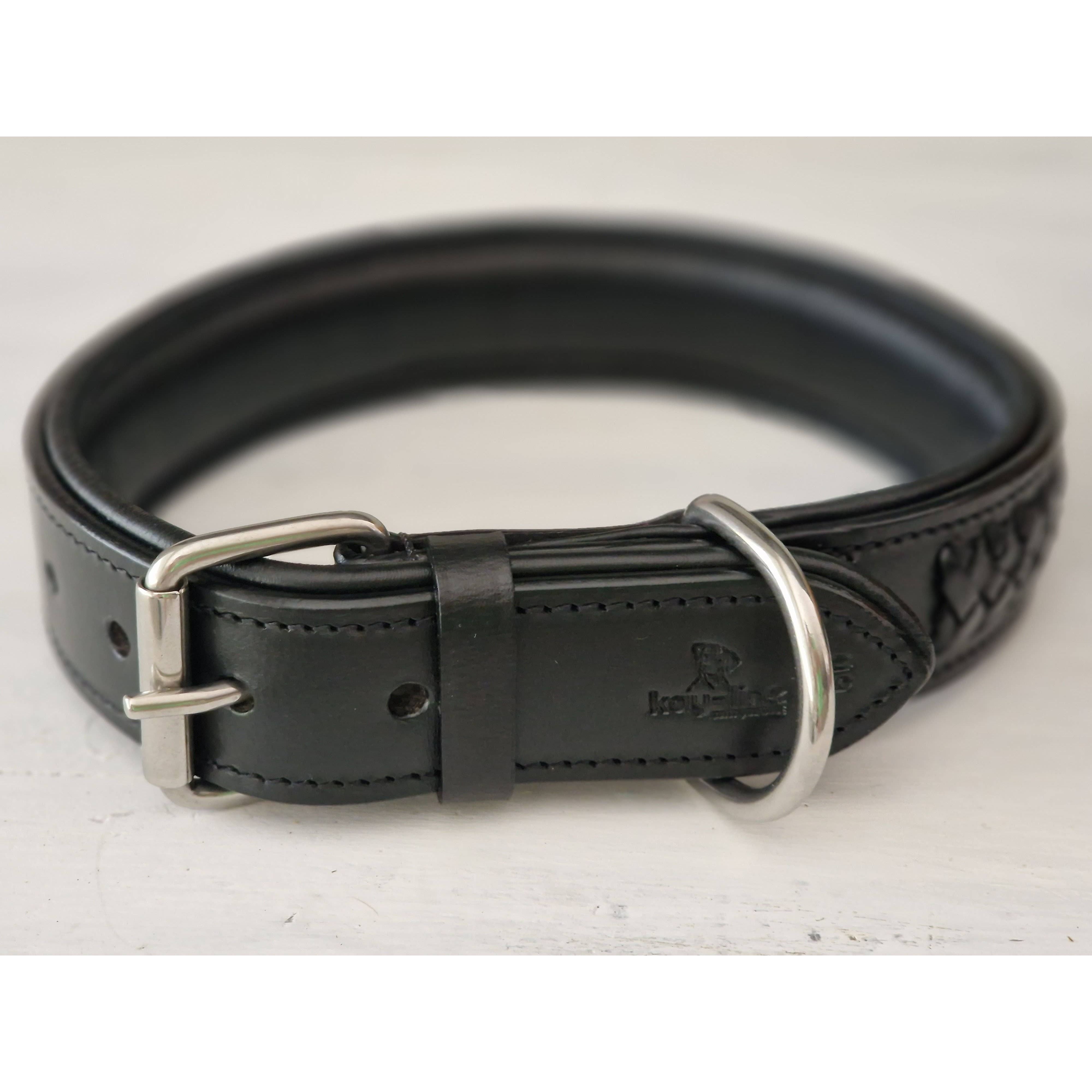 Kay-line Leather collar BLACK PEPPER