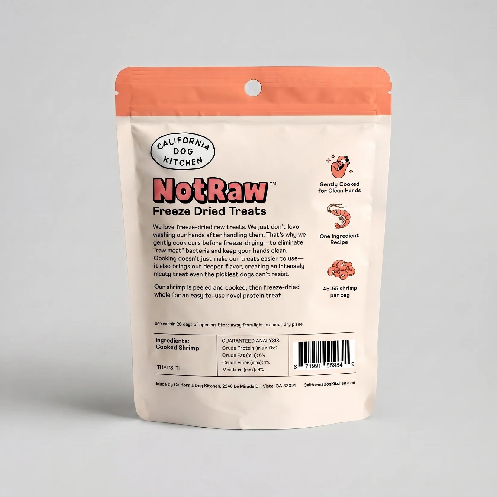 California Dog Kitchen FD Not Raw Shrimp Treats