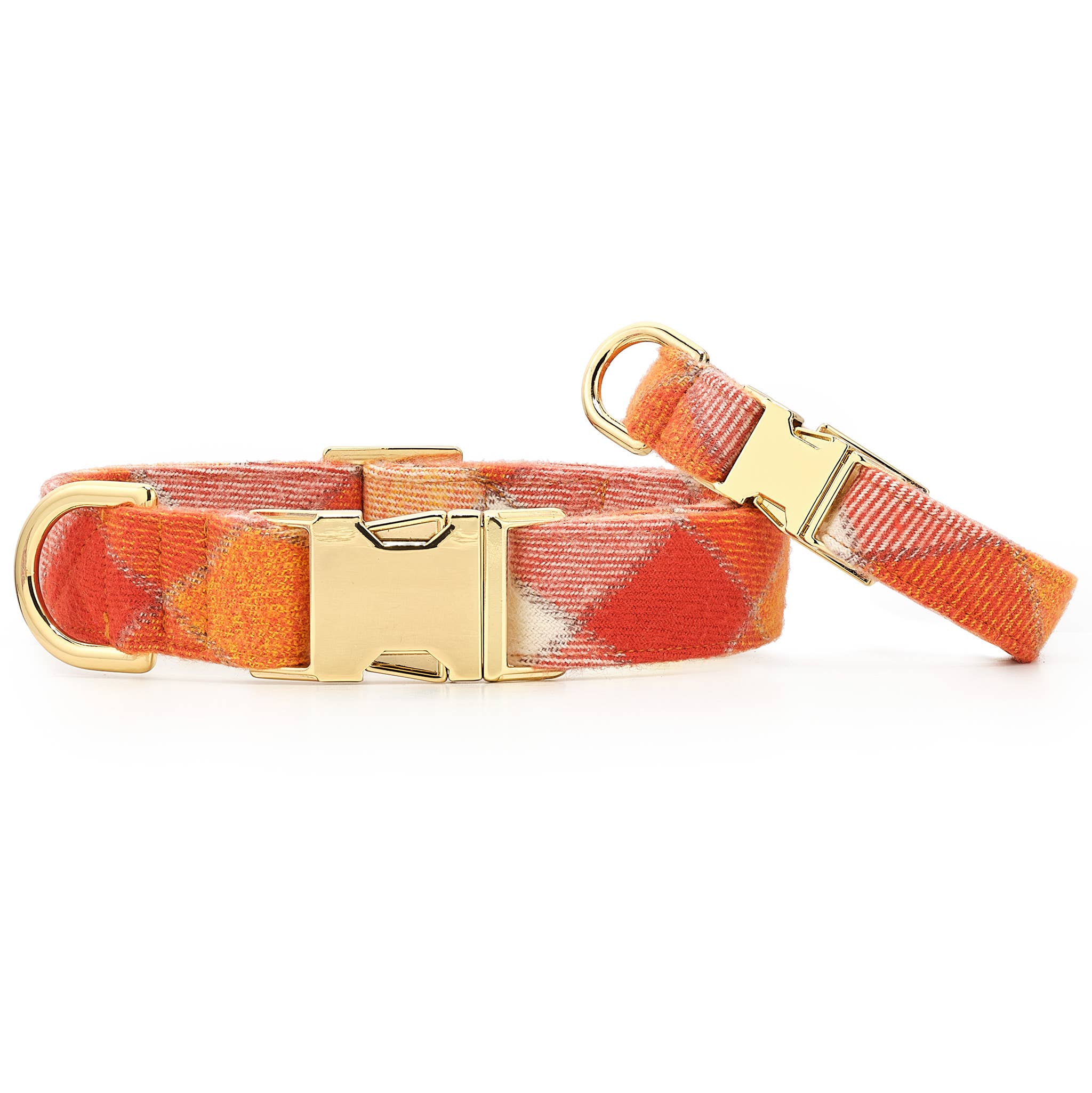 The Foggy Dog Pumpkin Spice Plaid Flannel Fall Dog Collar