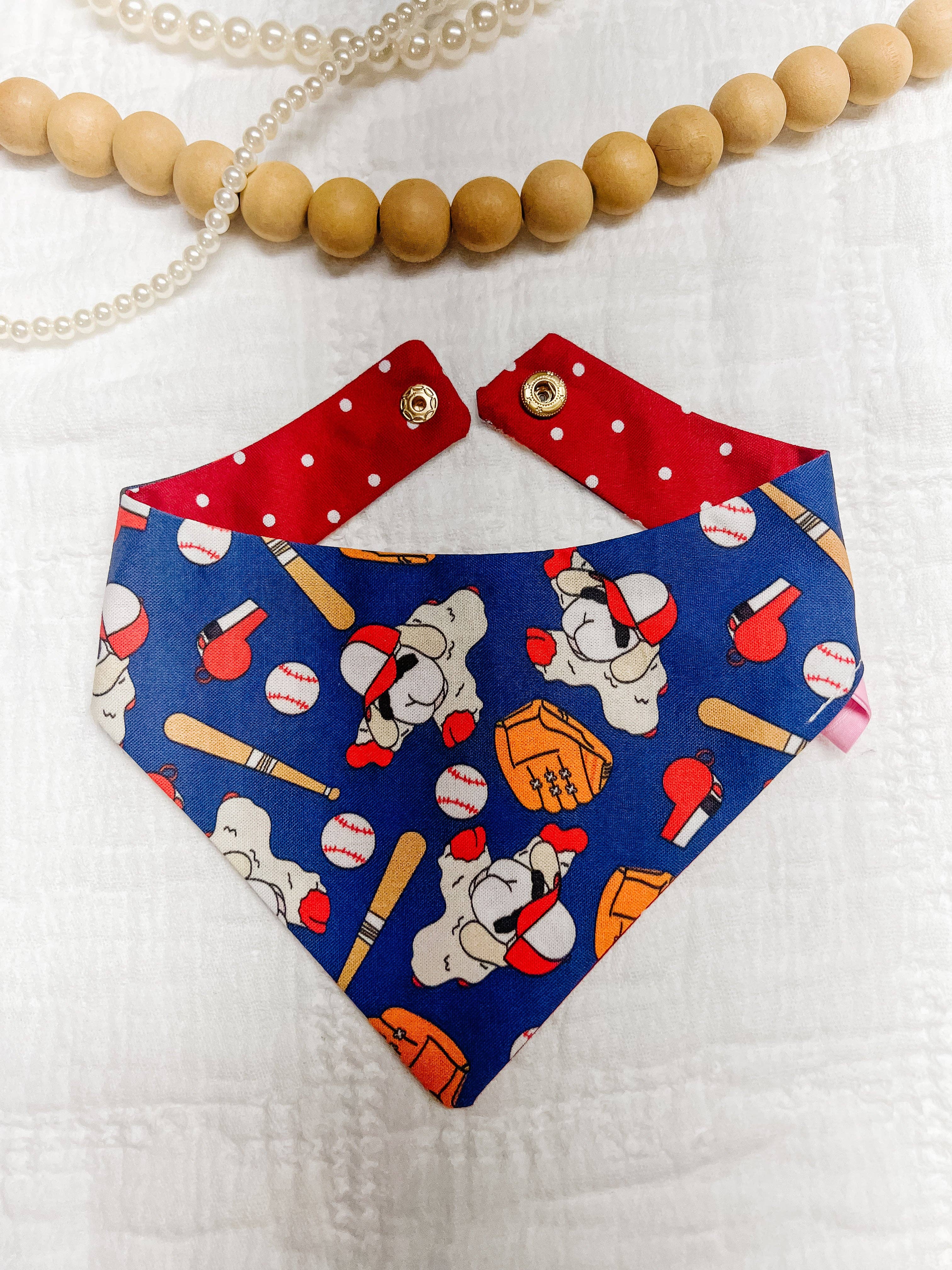 Stellaloo Baseball Lamb Bandana Snap On