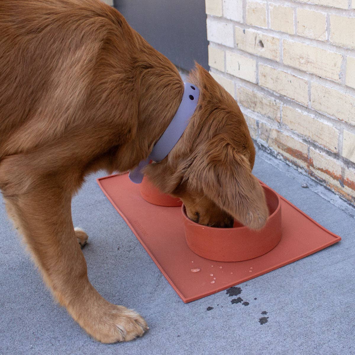 Houndstone Silicone Dog Bowl Mat - Terracotta