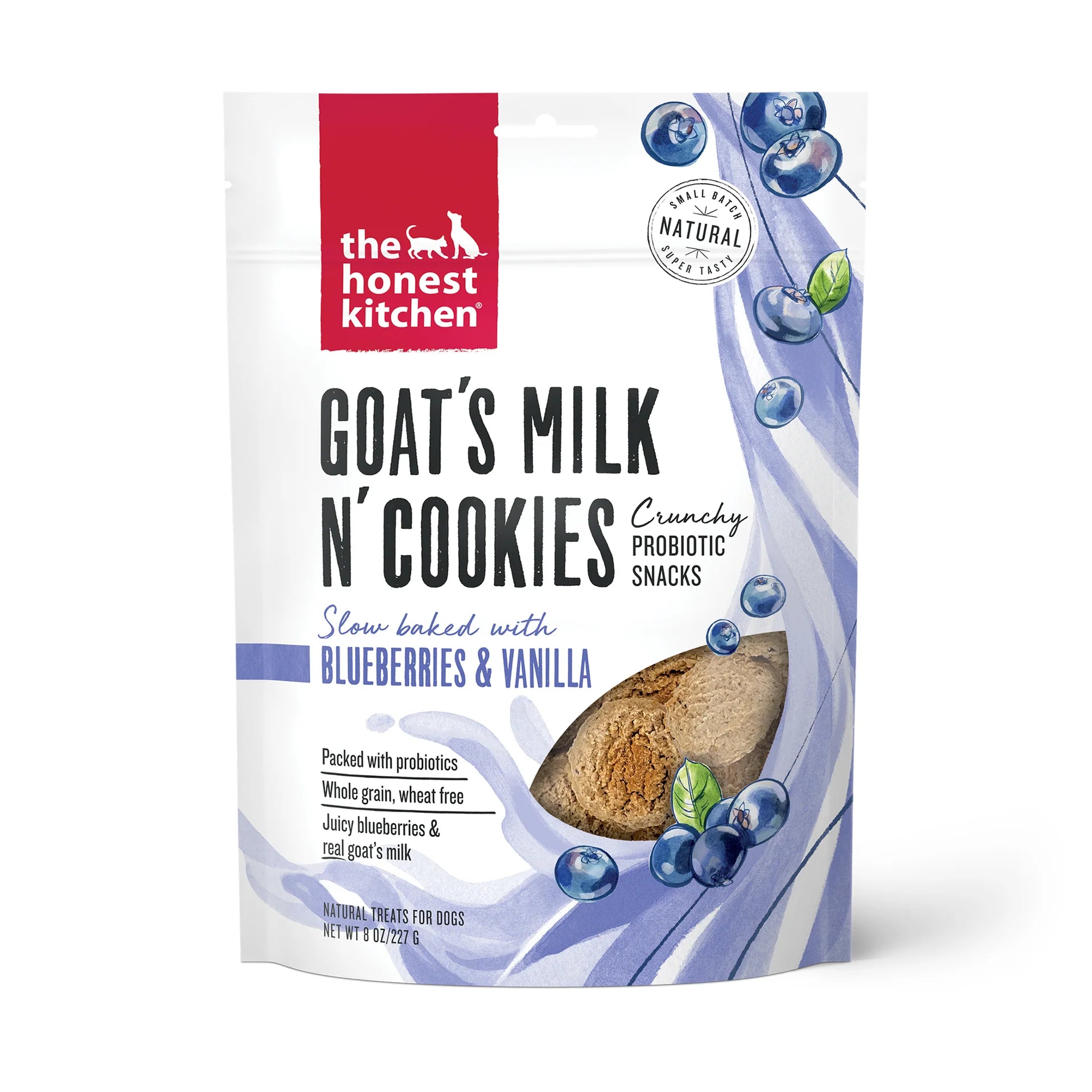 The Honest Kitchen Goat Milk N' Cookies Blueberries Vanilla Treat 8oz