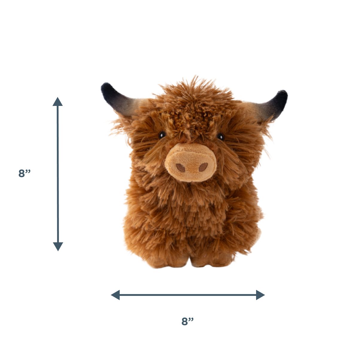 Tall Tails Highland Cow with Squeaker Dog Toy 8"