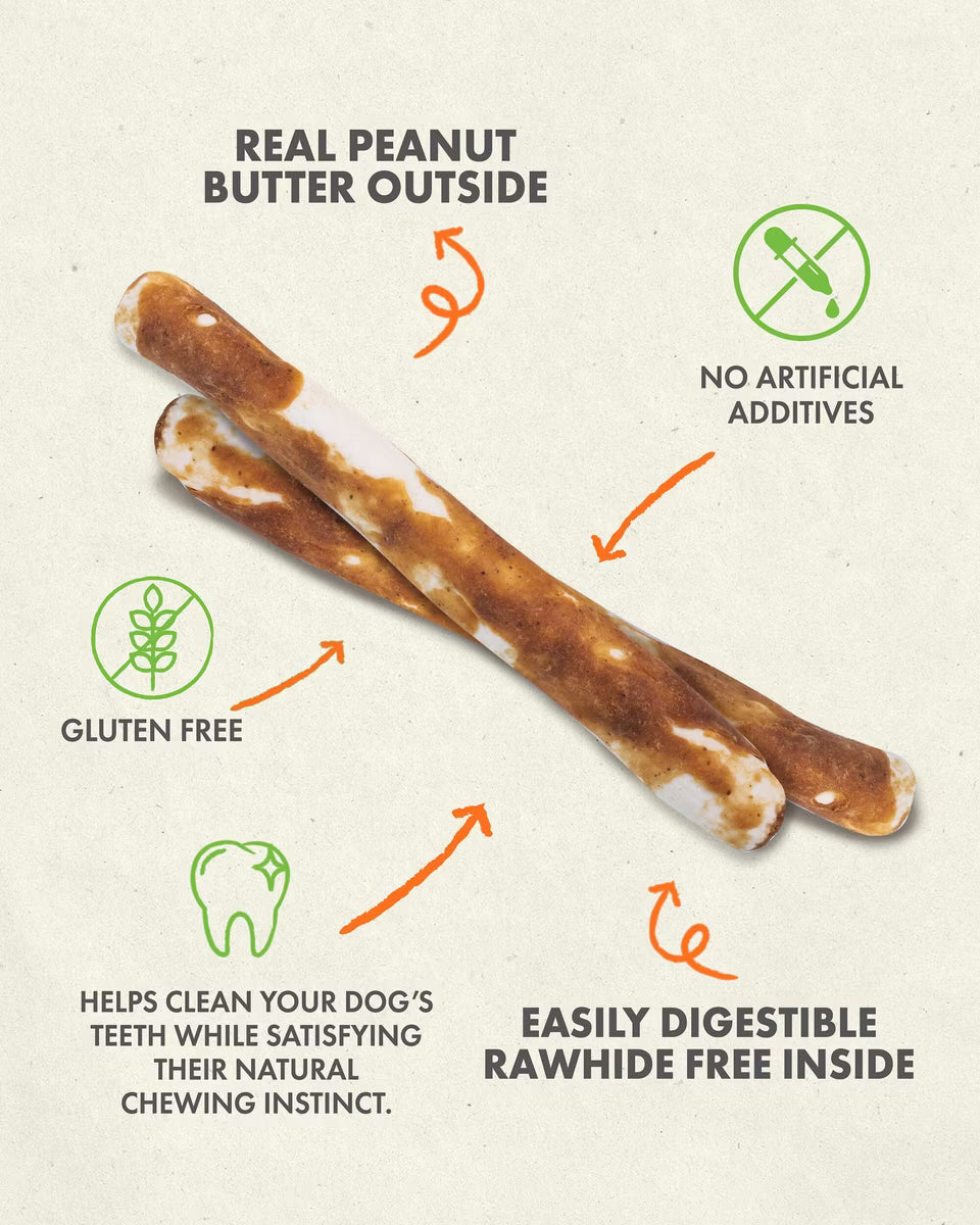Canine Naturals Hide Peanut Butter Sticks