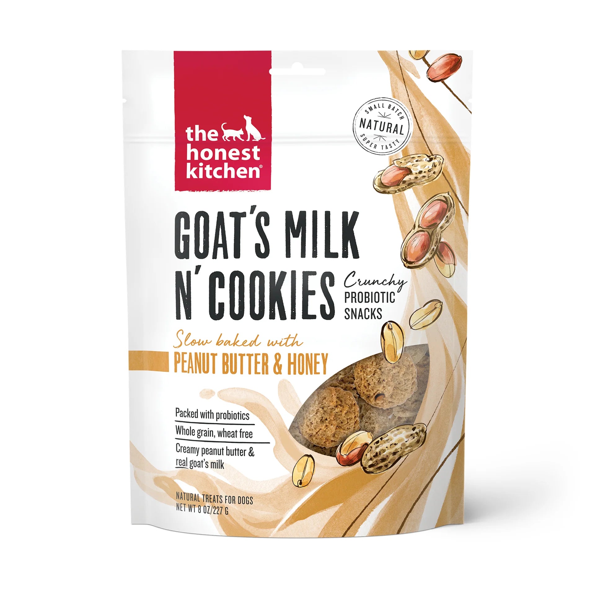 The Honest Kitchen Goat Milk N' Cookies  Peanut Butter & Honey Treat 8oz