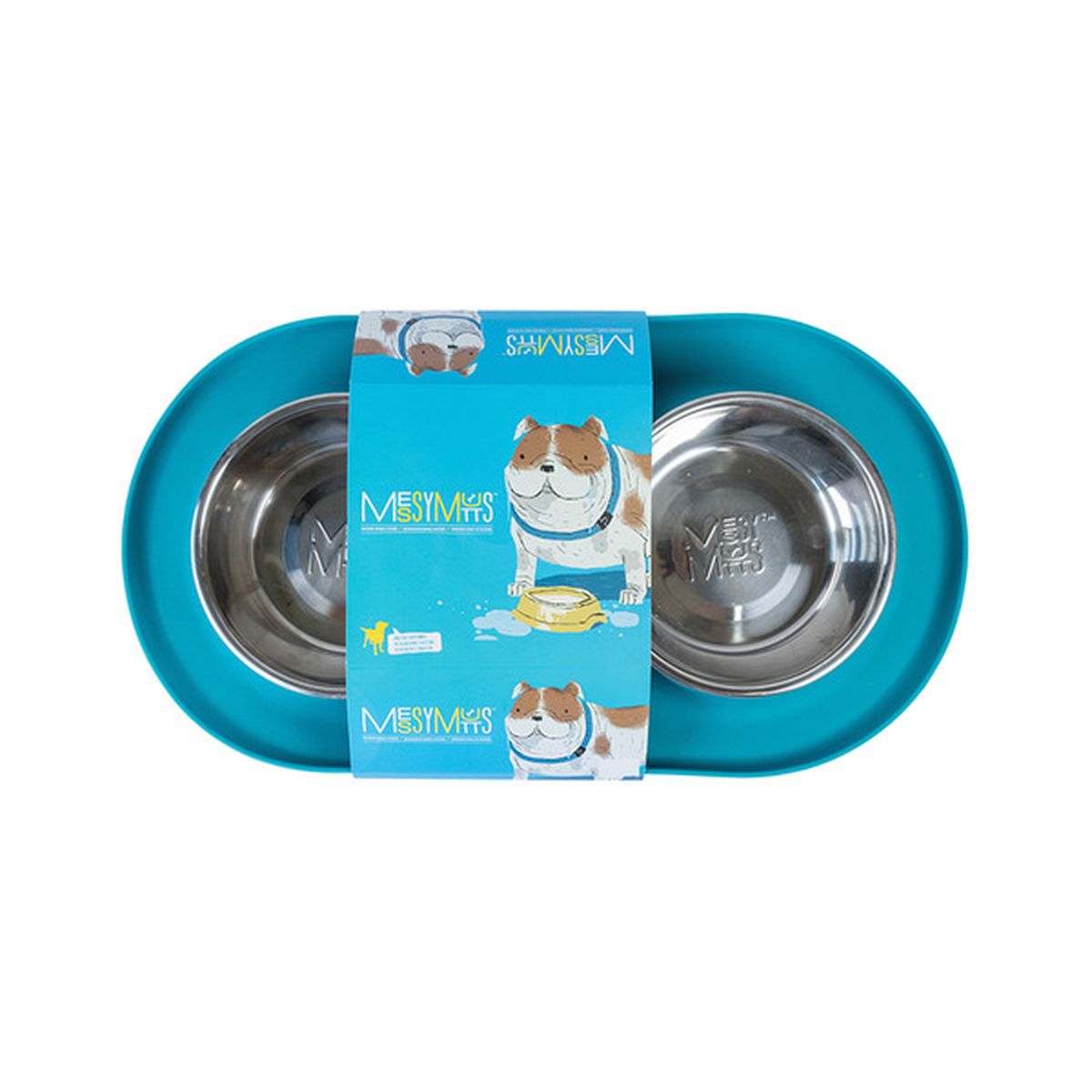 MESSY MUTTS DOUBLE FEEDER BLUE 1.5 Cups