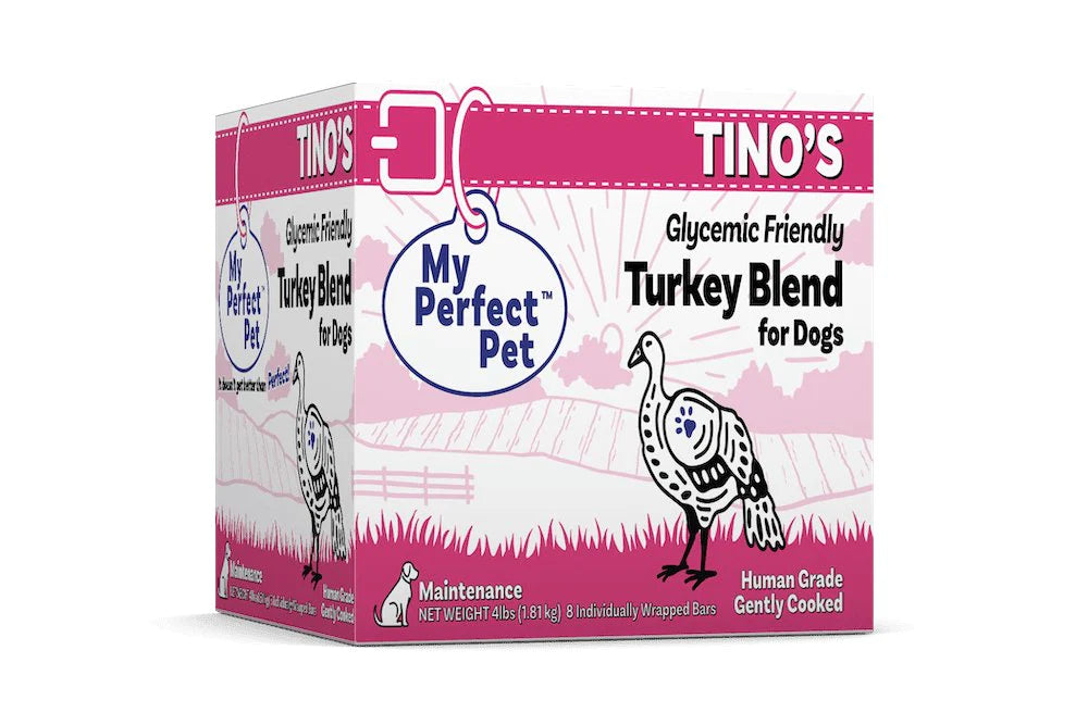 My Perfect Pet Dog Frozen Tino's Glycemic Friendly Turkey 4lbs