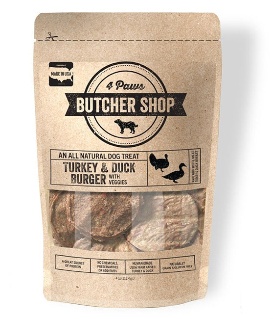 4 Paws Butcher Shop Turkey & Duck Burger w/ Veggies 4oz