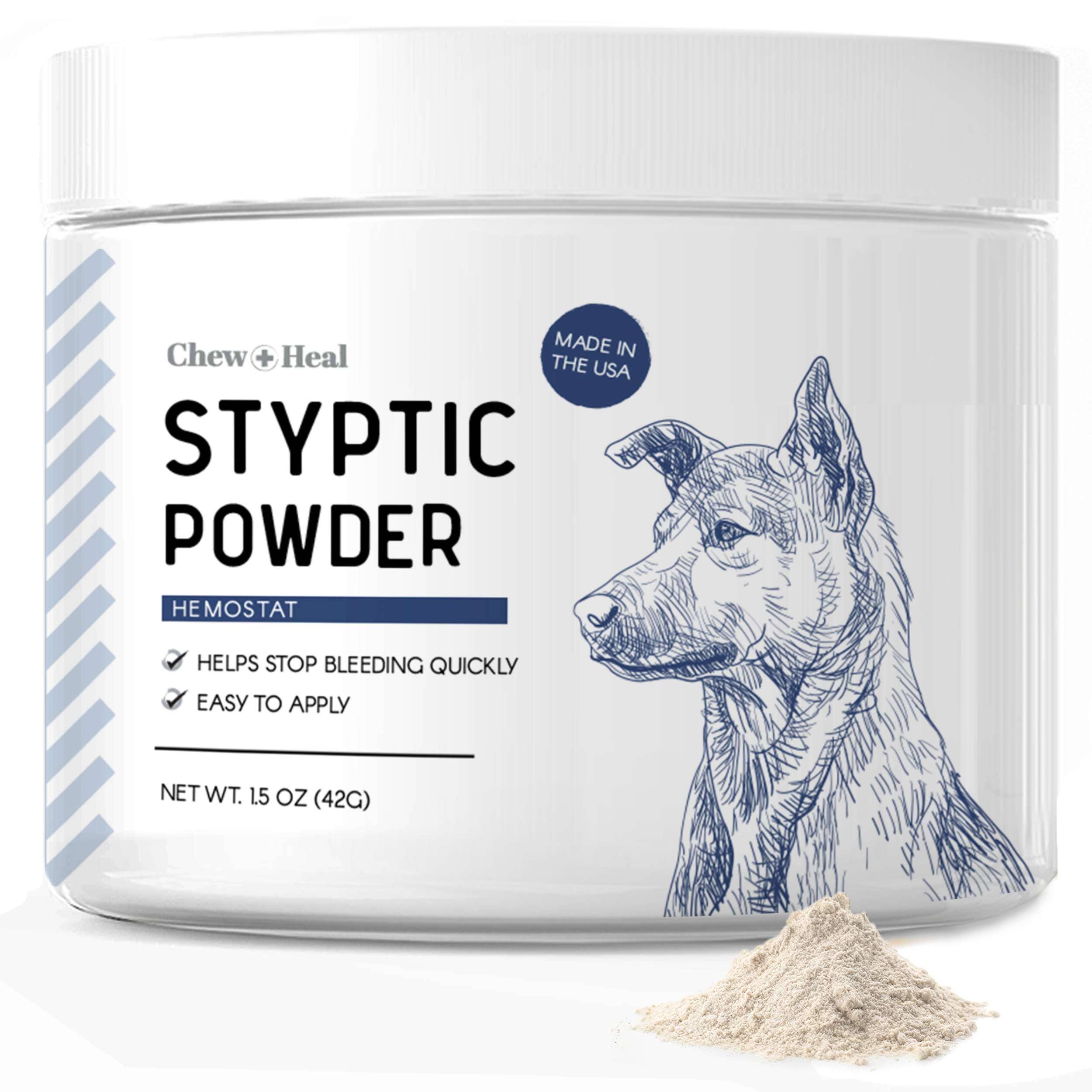 Chew + Heal Styptic Powder for Dogs, Cats and Birds