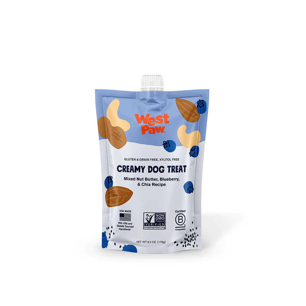 West Paw Nut Butter, Blueberry, and Chia Seed Creamy Dog Treat