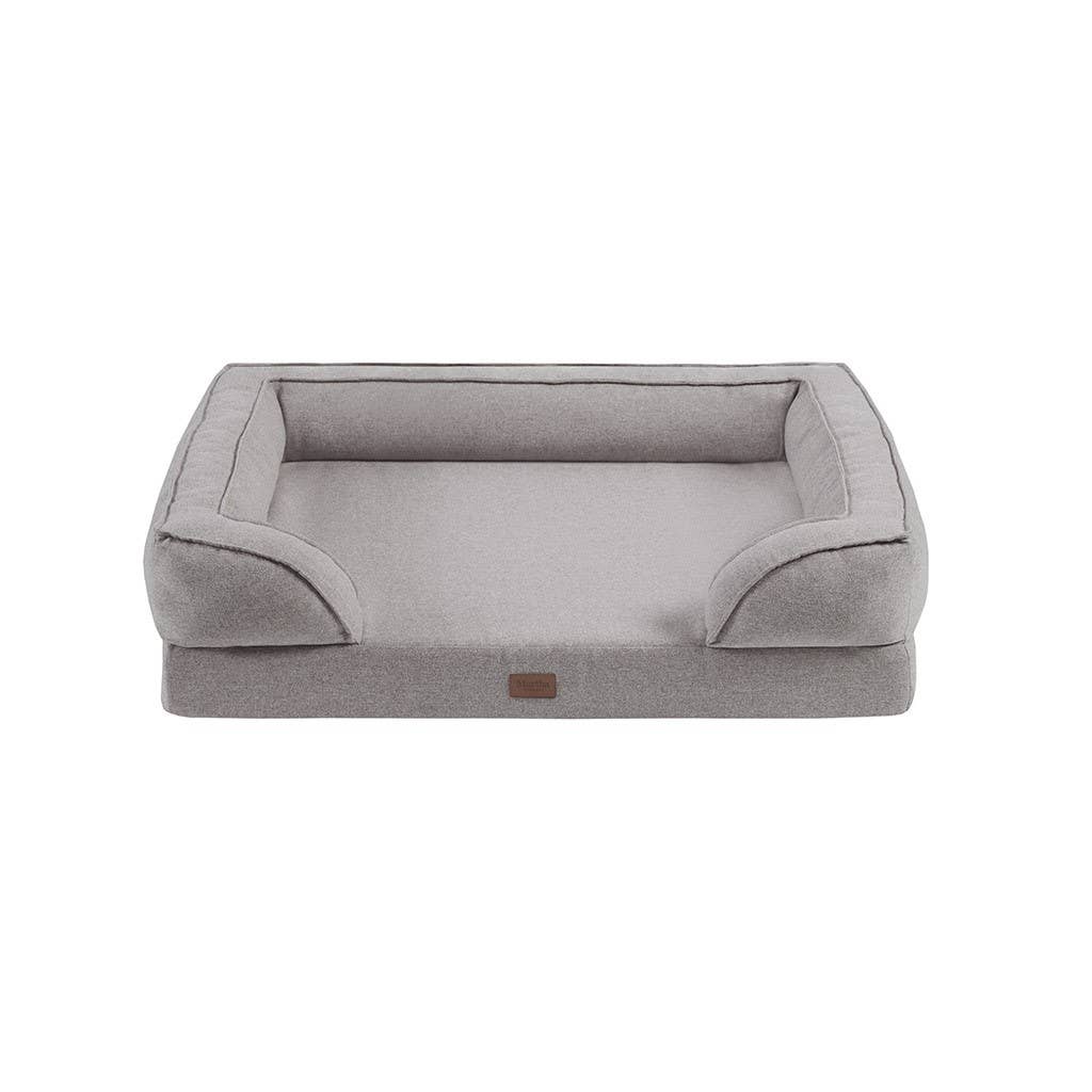 Martha Stewart 2-Layer Dog Bed with Gel Memory Foam - Grey
