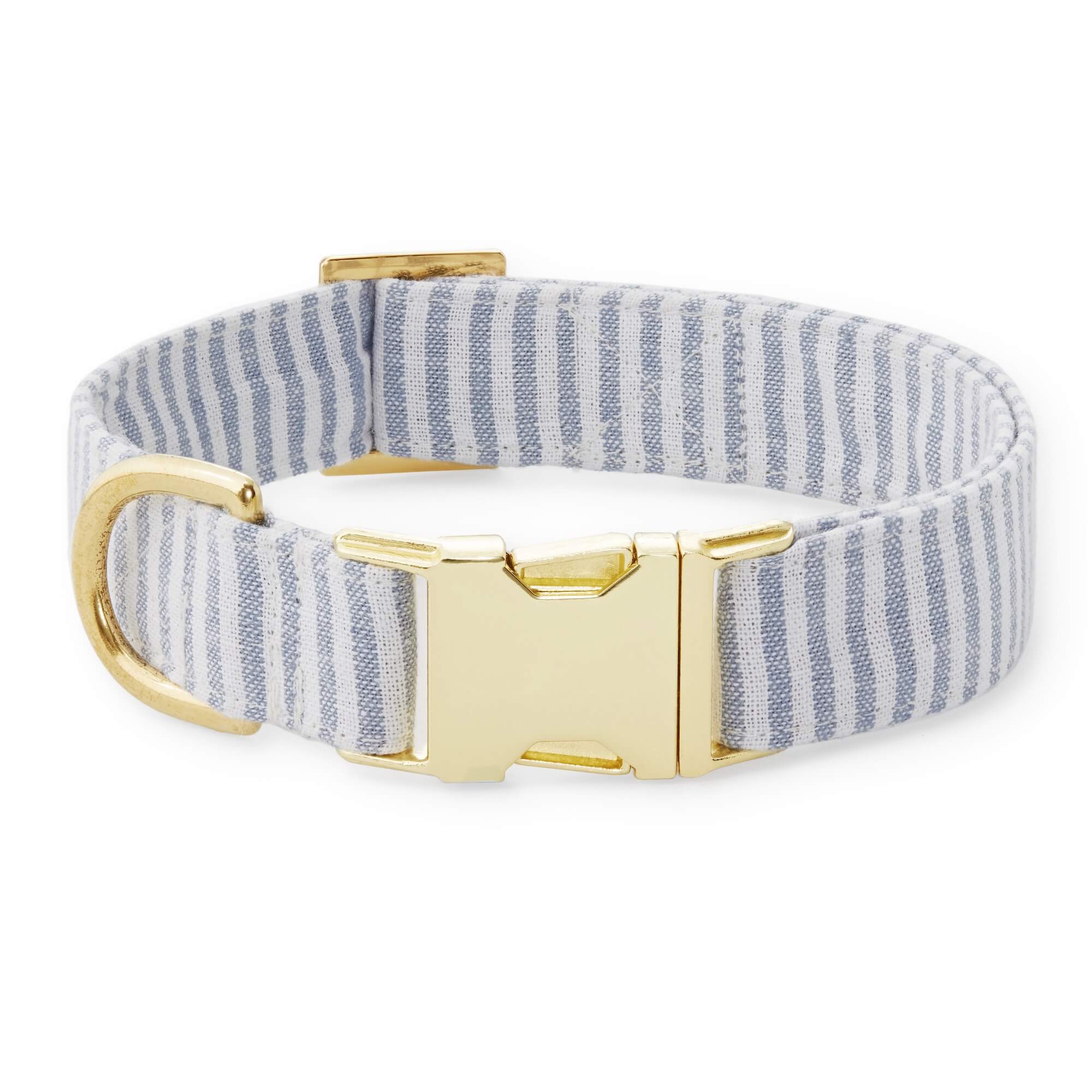 The Foggy Dog Dusty Blue Stripe Dog Collar